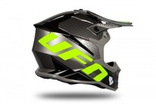 Casco Cross Ufo Intrepid per Motocross Enduro Motard Atv Grigio/Giallo Fluo