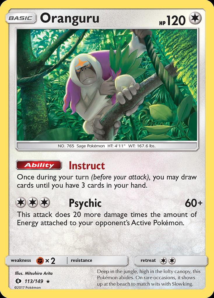 Pokemon Oranguru (113/207) Sun & Moon LP REVERSE HOLO