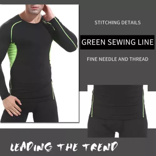 2er Pack Herren Kompressionsunterwäsche Unterunterwäsche Oberteil Tight Langarm T-Shirts - Bild 9 von 32