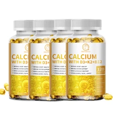 Vitamin D3+K2+B12 with Calcium Supplement for Immune Bone Muscle Heart Health