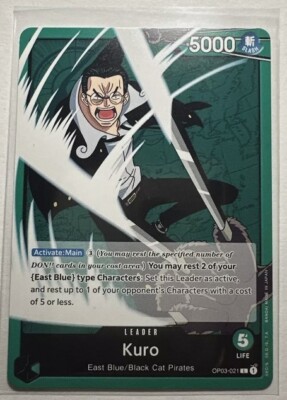 LEADER Kuro OP03-021 Pillars of Strength One Piece TCG English CCG game  Card | eBay