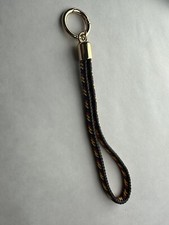 Wristlet Braided Leather Key chain Key fob color Black, Yellow, Red, Blue