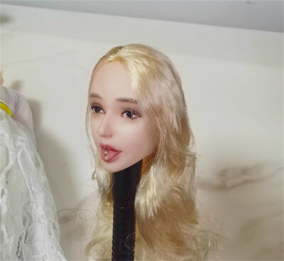 1 /6 Scale Tongue pin Expression Beauty pale Female Sculpt Head Carving F 12''
