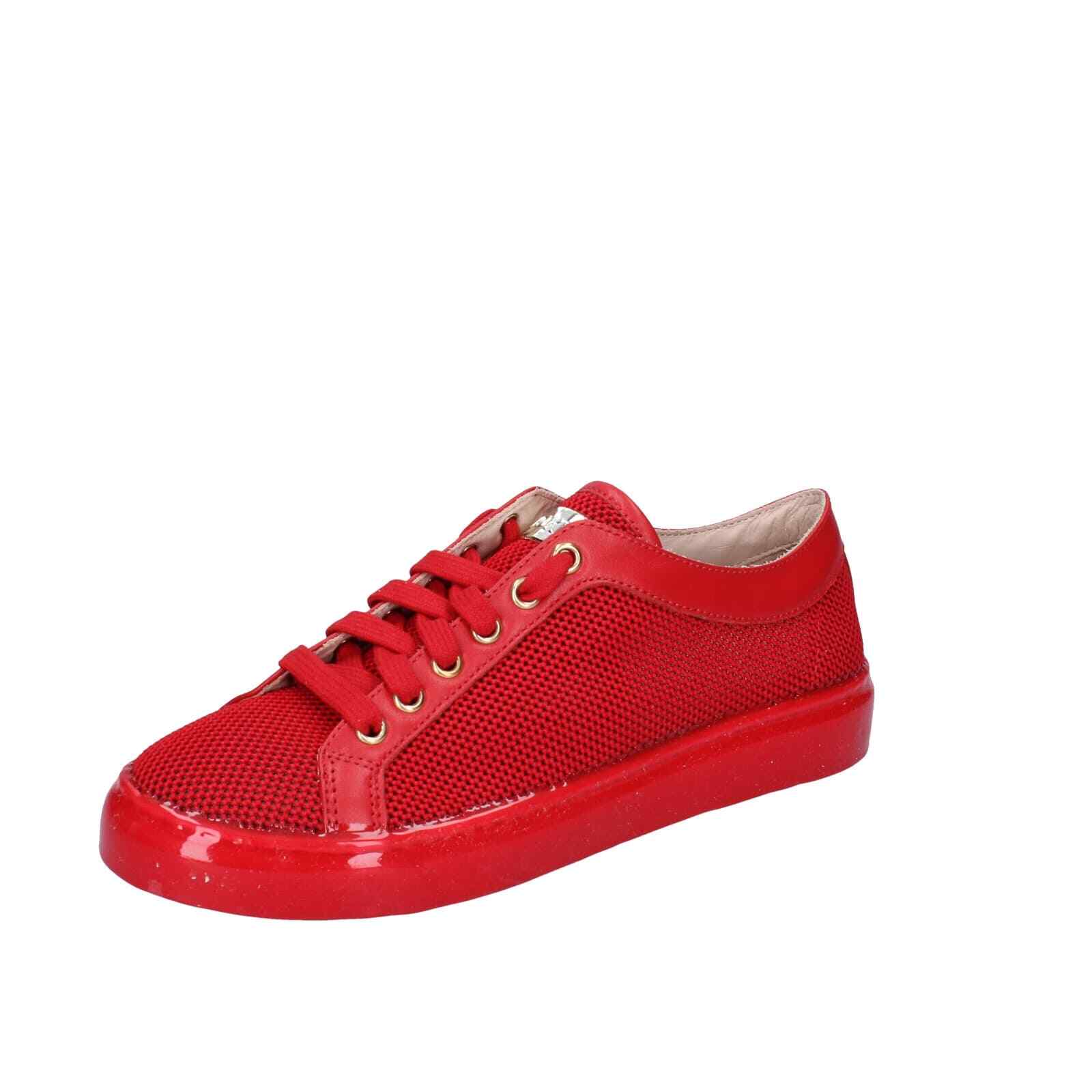 кроссовки scarpe donna STOKTON rosso tessuto pelle EY216
