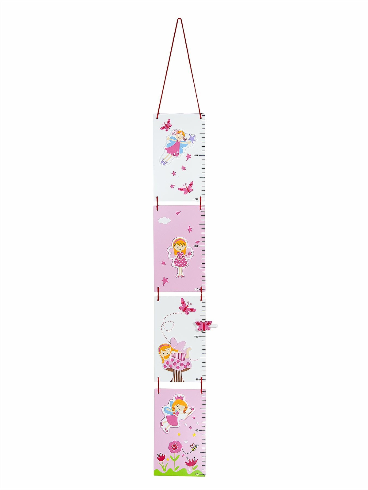 Mousehouse Wooden Pink and White Little Angel Height Chart Growth Measure