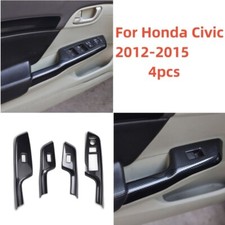 Carbon Fiber Abs Window Lift Switch Button Panel For Honda Civic 2012-2015 4x