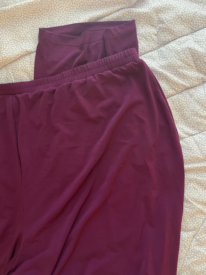 Purple Wide Leg Elastic Waist Pull On Pants Catherines Plus 28WP 4X Petite NEW - Image 4 of 4