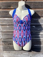 Vintage Catalina Swim Suit Red White Blue Size M 8-10