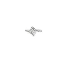 bypass diamond Vintage 14K Yellow Gold Diamond Spray Cluster Bypass Ring — listing 5