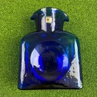 Vintage Blenko Glass 384 Cobalt Blue Double Spout Water Bottle Pitcher