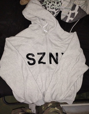 Yeezy Jacket Gray Cotton Fleece Zip-Up Hoodie Long Sleeve Size 2 SZN X