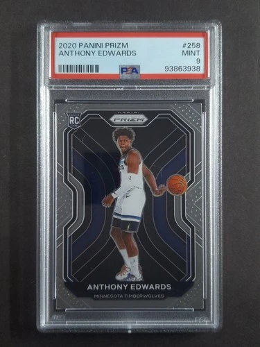 2020-21 Panini Prizm ANTHONY EDWARDS Rookie RC Base Set #258 PSA 9 (F)
