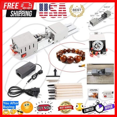 Mini Lathe Wood Lathe Machine Diy Machining for Table Woodworking Wood DIY To...