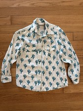 Wrangler Retro Western Shirt Boys Extra Small 4-5 Pearl Snaps Vintage Cactus