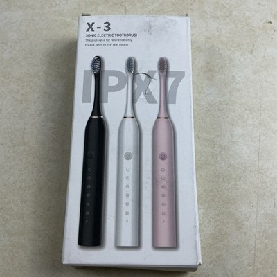 X3 Sonic Electric Toothbrush Black With 2-Brush Heads,USB-C Charging Cable.