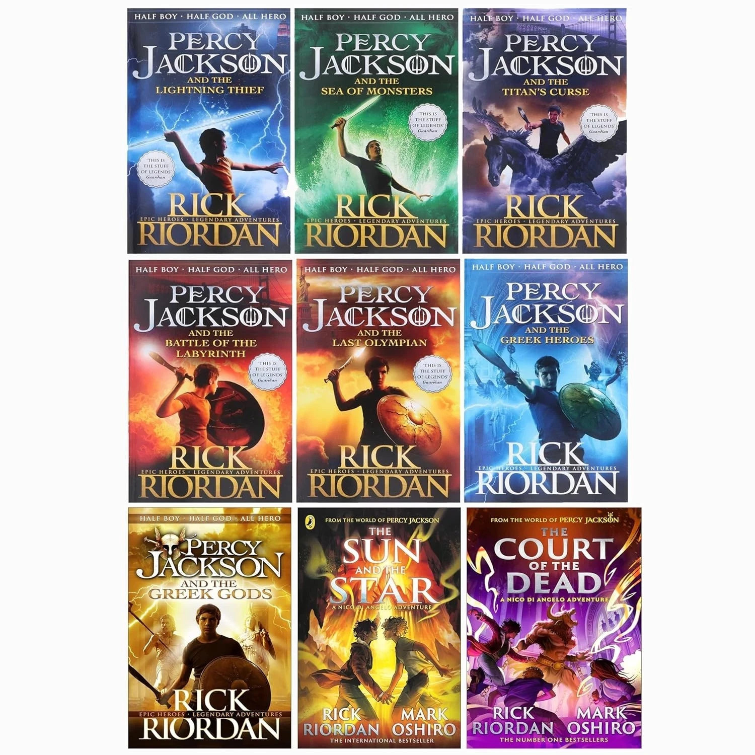 Rick Riordan Percy Jackson & The Nico Di Angelo Adventures Series 9 Books Set