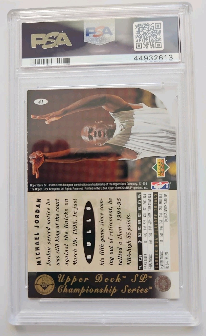Michael Jordan 1994 SP Championship Die-Cut 'He's Back' Graded PSA 9 Bulls #41 view 3