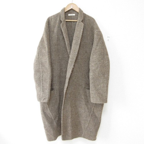 CELINE Phoebe Llama Wool Double Face Coat Size 40 Brown Women USED