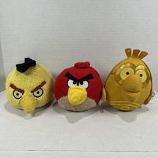 Angry Birds Plush Lot of 3 Star Wars Yellow Red Birds Stuffed Toys