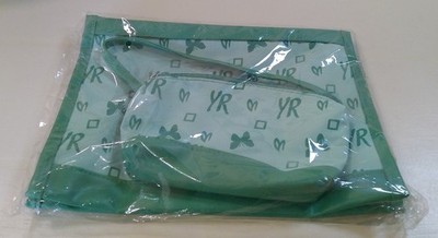 Yves Rocher Green Makeup Bag w Zip Pouch Wrislet New Sealed
