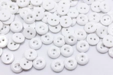 White Resin Buttons - 11mm - 2 Hole Shirt Buttons - DIY Craft - Small Acrylic Bu