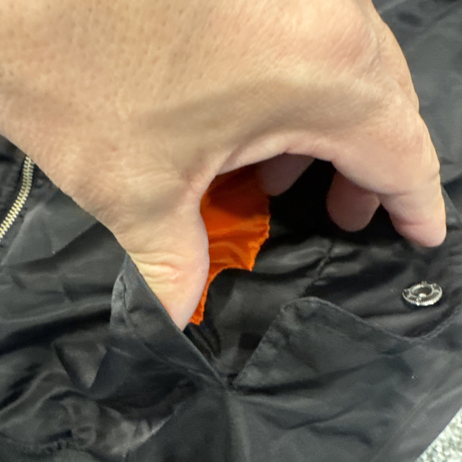 REVERSIBLE FLIGHT BOMBER JACKET With Patch BLACK … - image 6