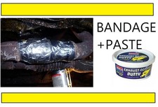 Mot Fail Exhaust Silencer Repair Bandage Tape Rap Around Fix Repair + Paste Gum