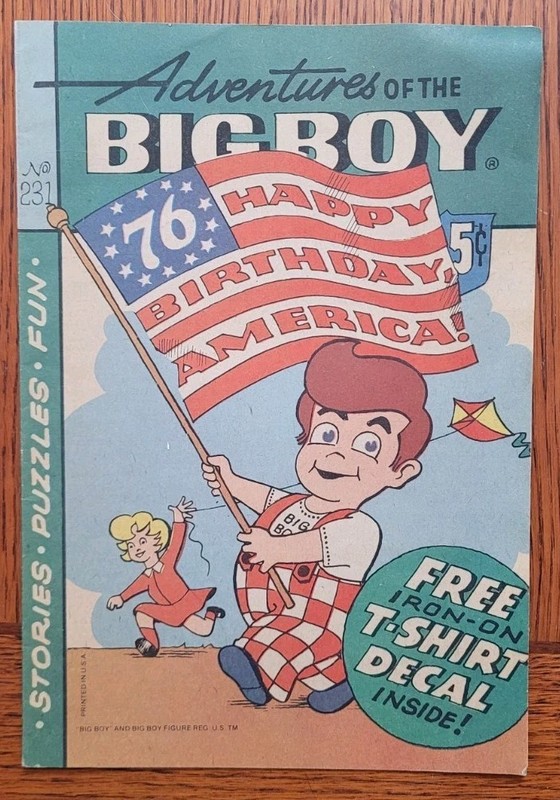 Vintage Adventures of the Big Boy Comic Book #231 July 1976 BICENTENNIAL