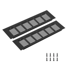 Rectangle Ventilation Grille Aluminum Alloy 250x80mm/10"x3" Black