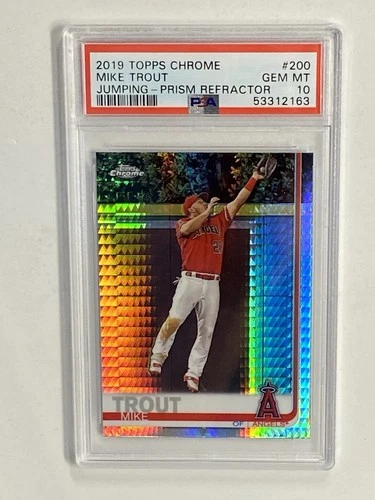 2019 Topps Chrome Mike Trout #200 Prism Refractor Angels PSA 10
