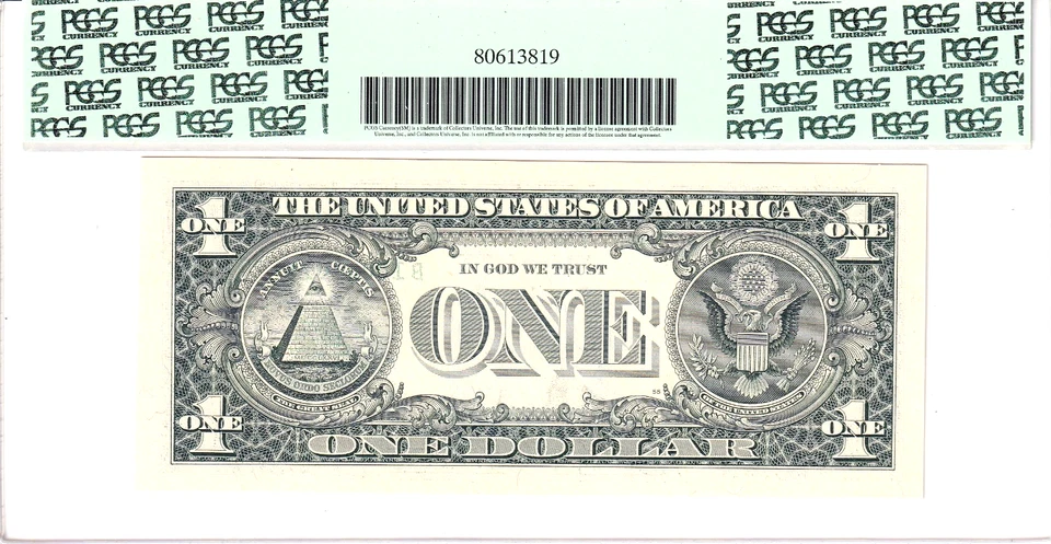 2003 $1 FRN PCGS Gem New 65PPQ Fancy TRUE 0/1 BINARY Serial #B10001010F - Image 2 of 2