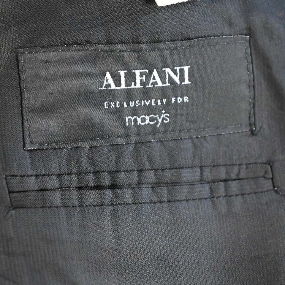 De Colección Y2K Boxy Años 2000 44L 38x30 Negro Rayas 100% Lana Hombres Chaqueta Pantalones Traje Foto 4 de 4