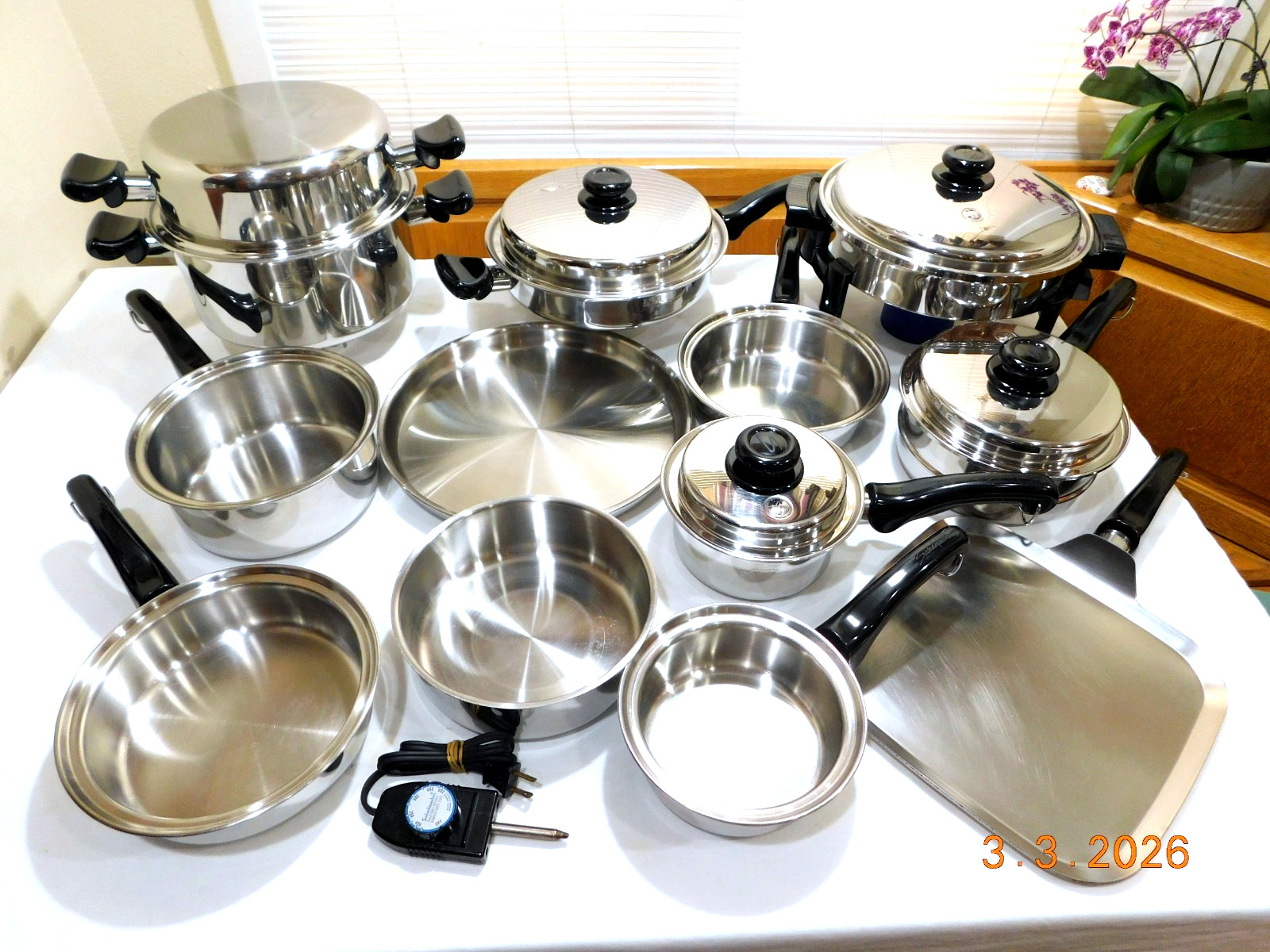 SALADMASTER System 7 TP304S Stainless Steel Waterless Cookware Electric Skillet