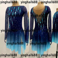 New figure skating dress Y0108---Dark blue gradient