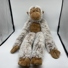 Animal Alley Hanging Monkey Plush Coffee Cream Frosted Color Hook  Loop
