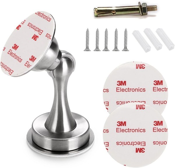 TüRstopper Edelstahl Magnetisch Selbstklebend Wand Bodenmontage Silber-image
