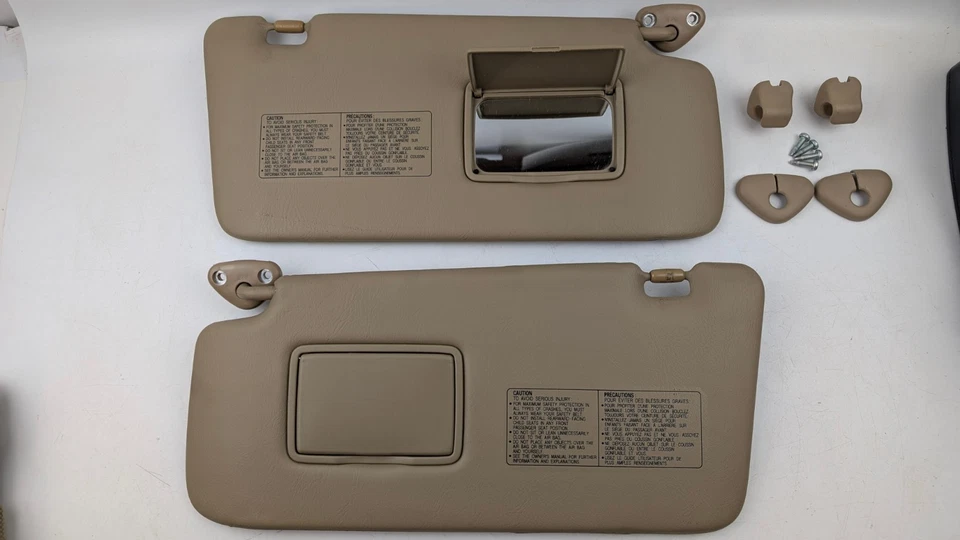 2005-2006 Honda CR-V Sunvisor Par de Viseira Solar Sombra Motorista Passageiro OEM Bronzeado - Imagem 2 de 4