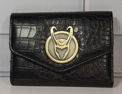 MARVEL LOKI BADGE BIOWORLD TEXTURED BI-FOLD SNAP CLOSURE WALLET