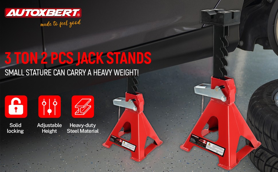 3Ton Jack Stand Adjustable Truck Lift Hoist Heavy Duty Steel Car with Rubber Pad