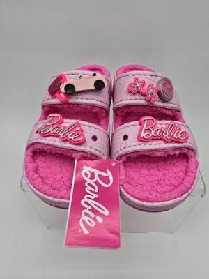 NWT Crocs Barbie Cozzzy Sandals US W8 Hot Pink Jibbetz Charms