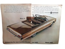 1965 Chrysler Newport Convertible Vintage 1964 Two Page Car Ad 1965 Chrysler Newport Convertible Vintage 1964 Two Page Car Ad