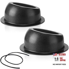 2 Pcs Universal Angled Speaker Enclosures Boxes Pods Surface Black Hole Cut