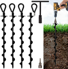 18" Heavy Duty Ground Anchors 4 Pcs for Tents, Canopies, and More