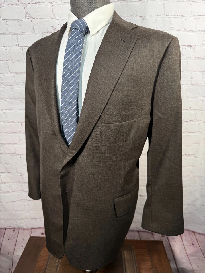 HOLLAND & SHERRY мужской коричневый SAVILE ROW CUSTOM 2 шт. костюм 45S куртка 38x26 брюки - Изображение 3 из 4