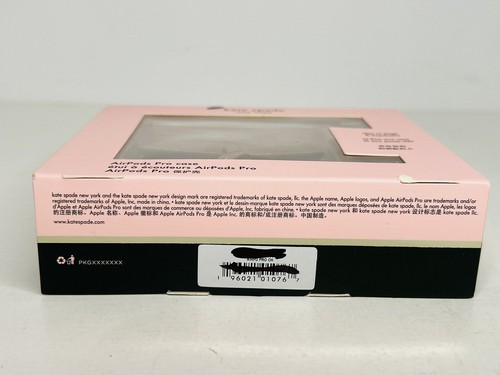 Nuovo con scatola - Kate Spade New York Knott Airpod Pro custodia pelle oro rosa con catena NUOVO - Foto 4 di 7