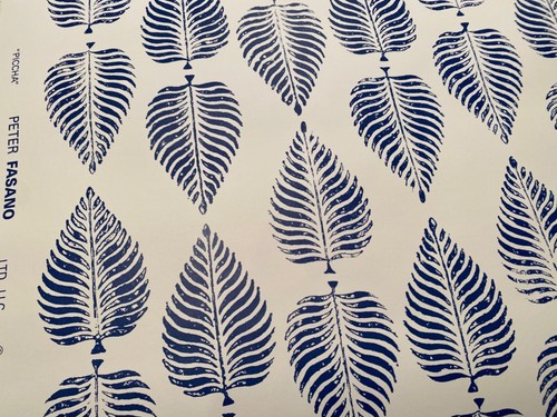 3 Rolls PETER FASANO 84020 Piccha Indigo Hand Screen Print Wallpaper $600 Retail - Picture 12 of 24
