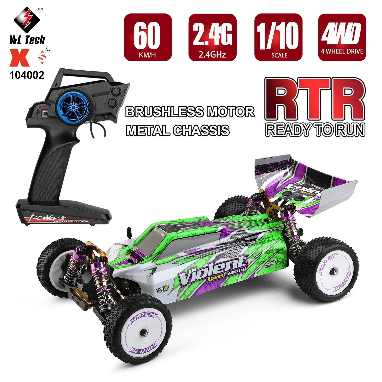 WLtoys 1:10 RC Cars, Trucks & Motorcycles