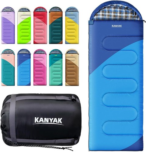 Waterproof Lightweight Camping Sleeping Bag, 32℉ for All Seasons - Single Size