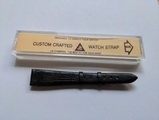 JB Champion Vintage NOS Unused Black Tapered Leather Watch Band Gold 5/8 16mm