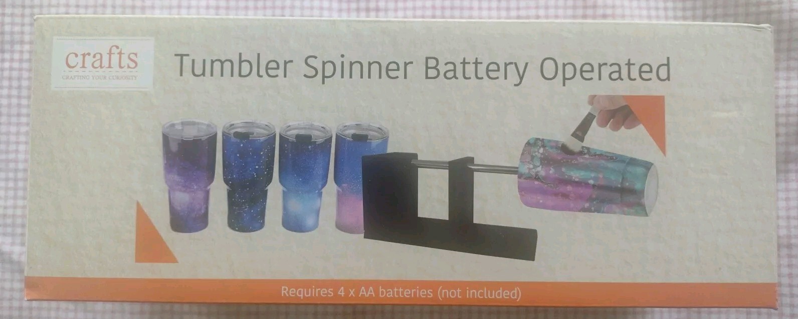Tumbler Spinner BATTERY OPERATED Crafts Cup Gifts Art Supplies Resin NEW*-image